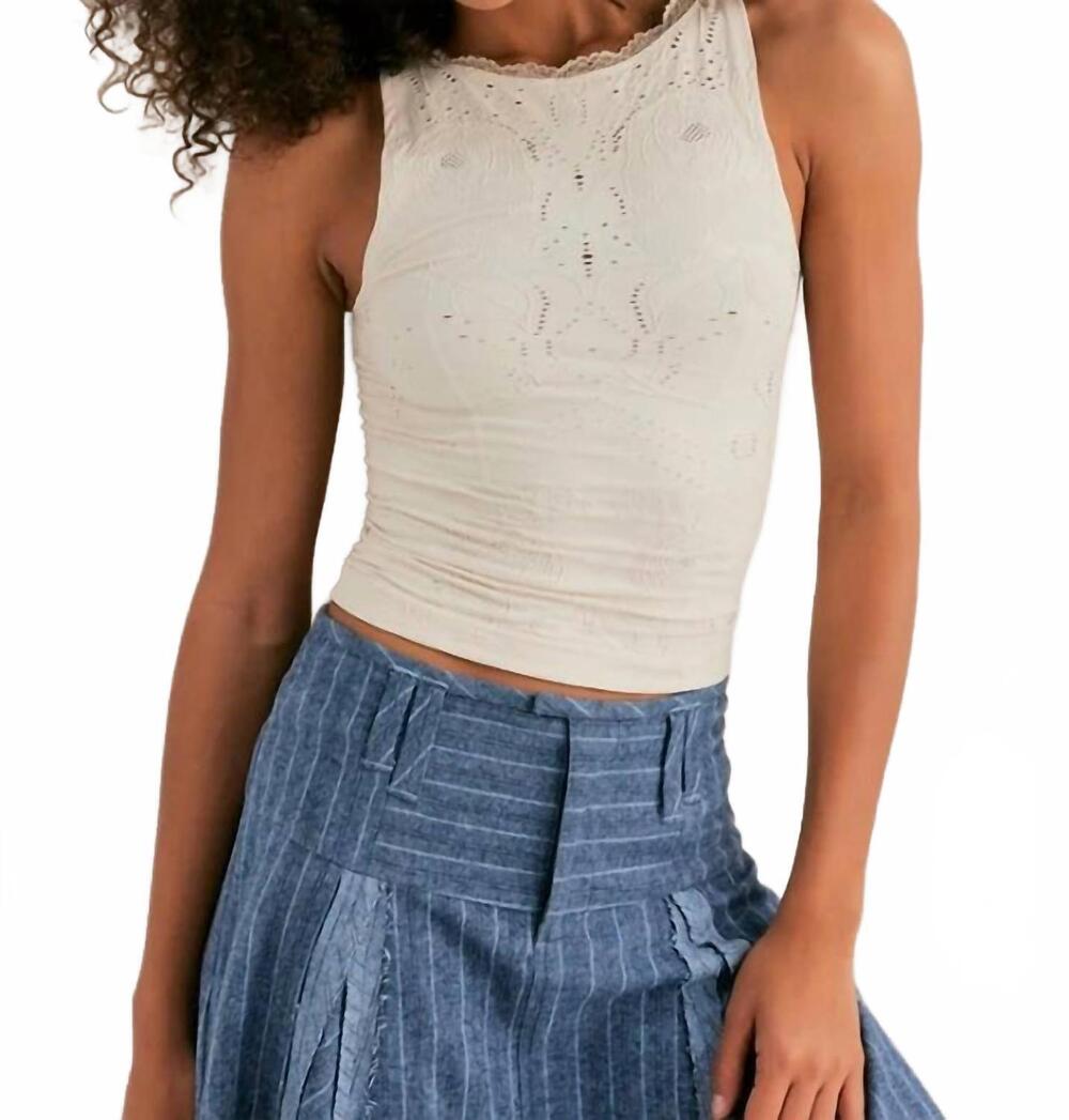 NEW FREE PEOPLE women's flirty flutters tank top in clean ivory